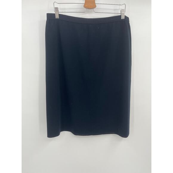 Ming Wang Straight Skirt Sz XL Black Knit Basic Classic Minimalist - Picture 1 of 4